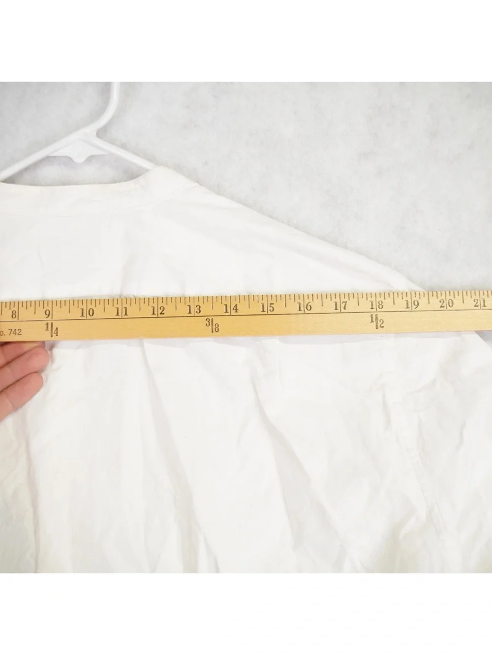 J.Crew White Long Sleeve Mandarin Collar Button-Up Shirt Mens Size Large Preppy